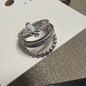 A New Day Silver Ring Set